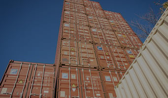 Stacks of shipping containers